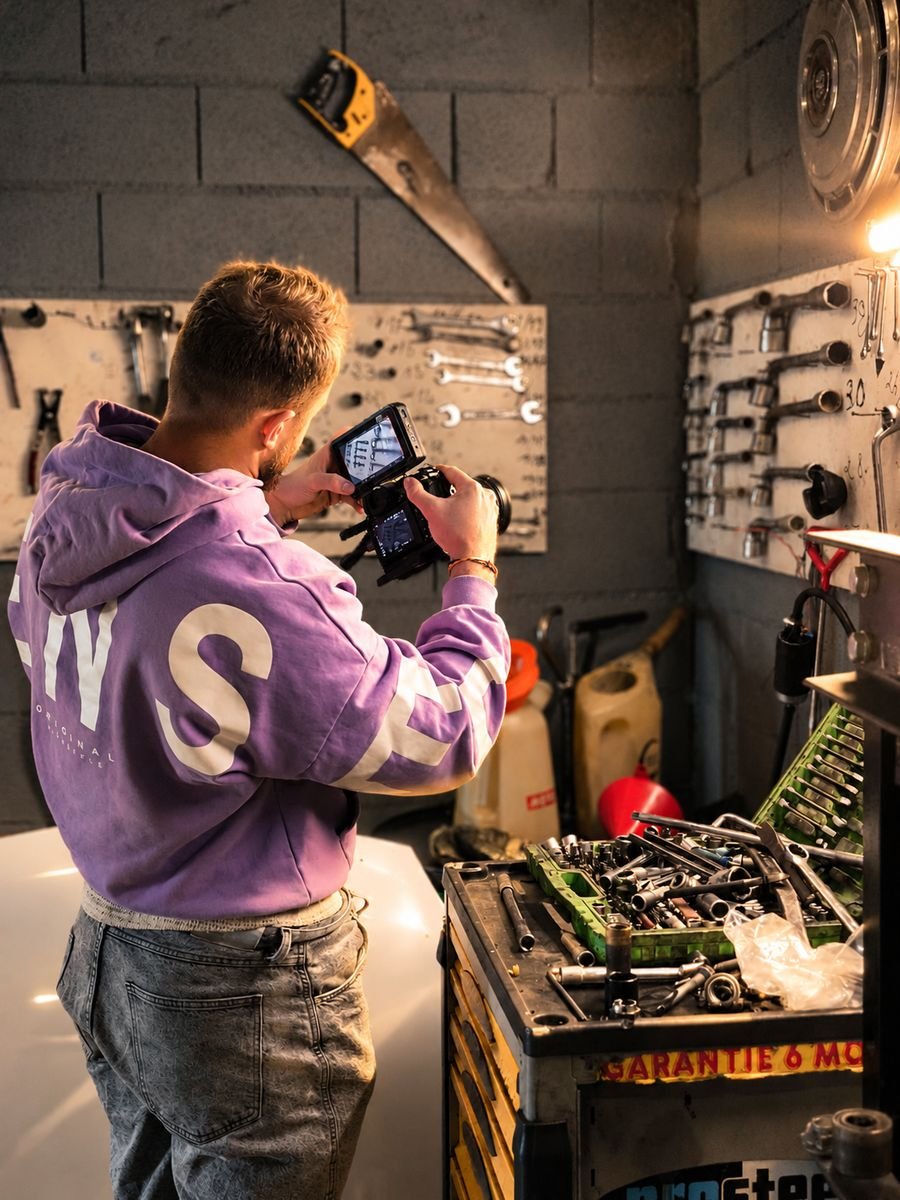 Prise de vue des outils dans un garage